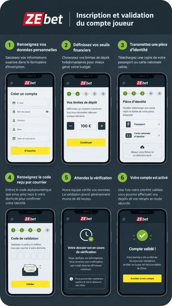 Inscription et validation du compte joueur